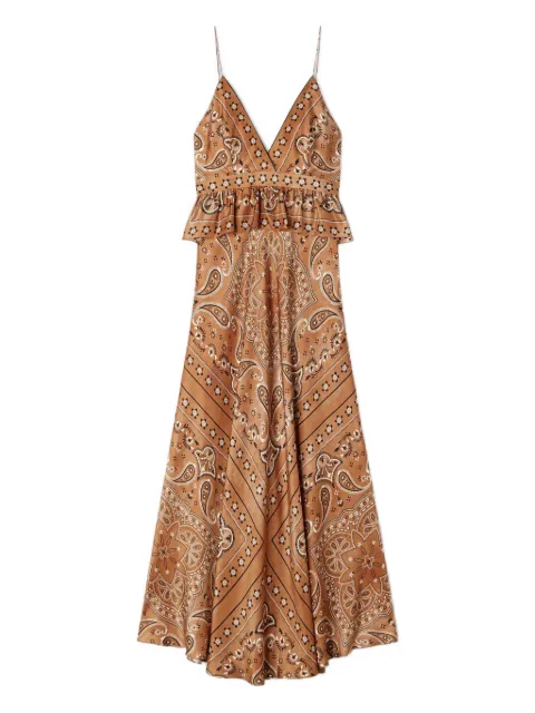 SANDRO V-neck paisley-pattern maxi dress