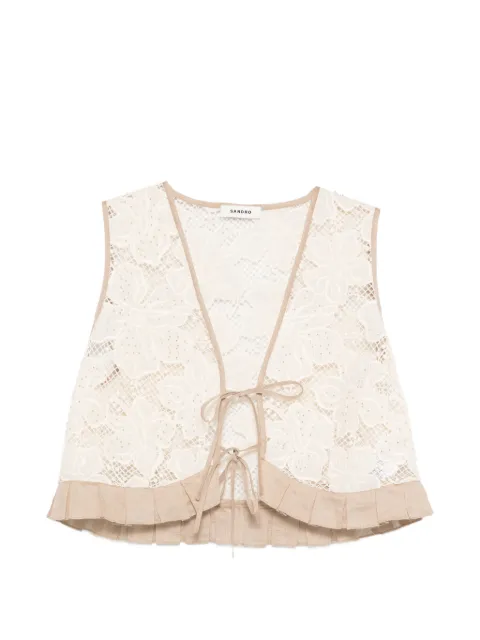 SANDRO Oberteil aus Blumenspitze