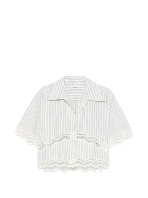 SANDRO lace-trim striped shirt