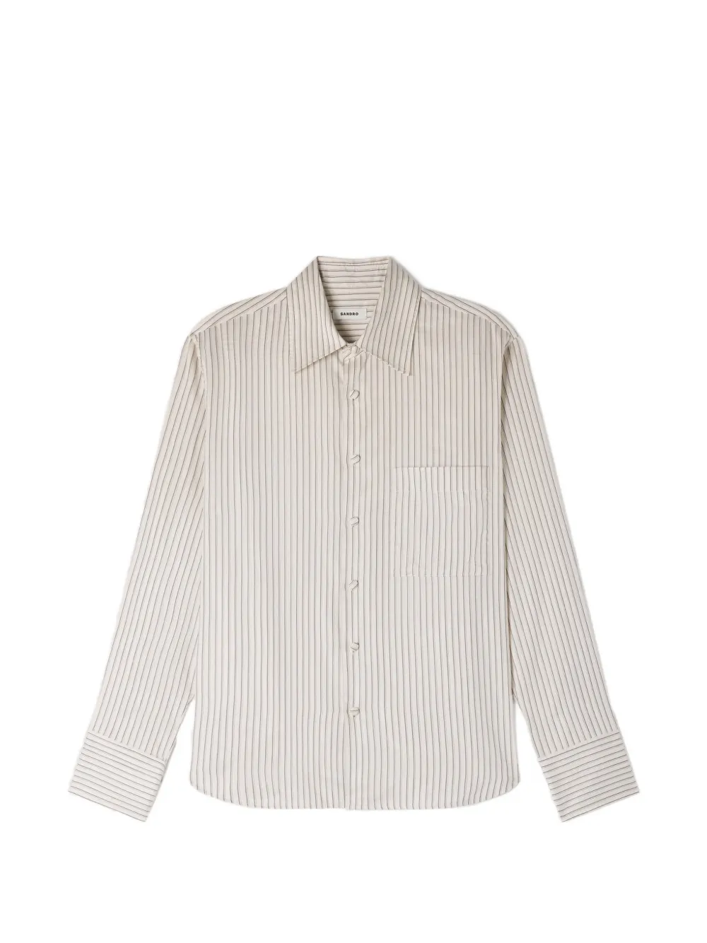SANDRO Camicia a righe con applicazione - Toni neutri