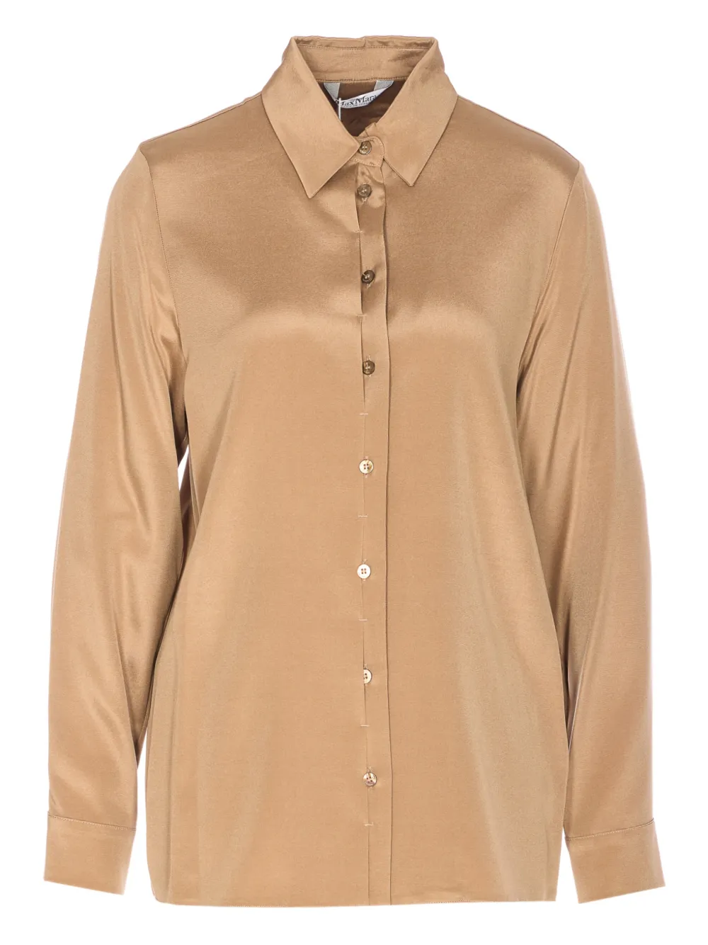 Max Mara Button-up Long-sleeve Shirt In Brown