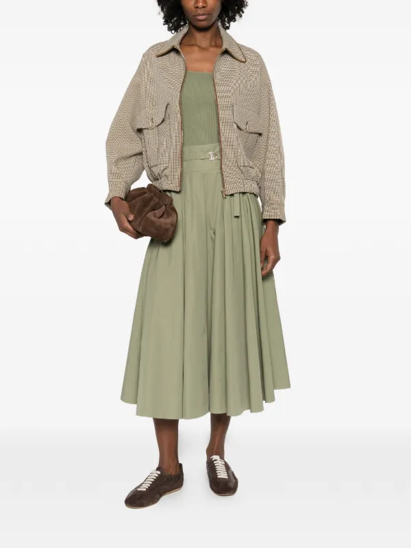 Maje Checked Bomber Jacket | Brown | FARFETCH AU
