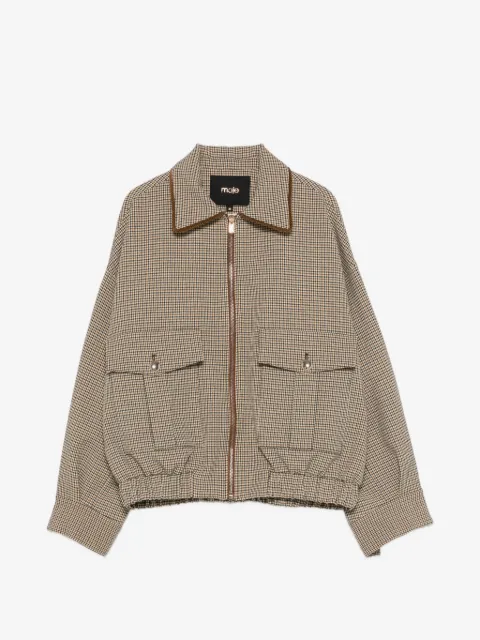 Maje checked bomber jacket