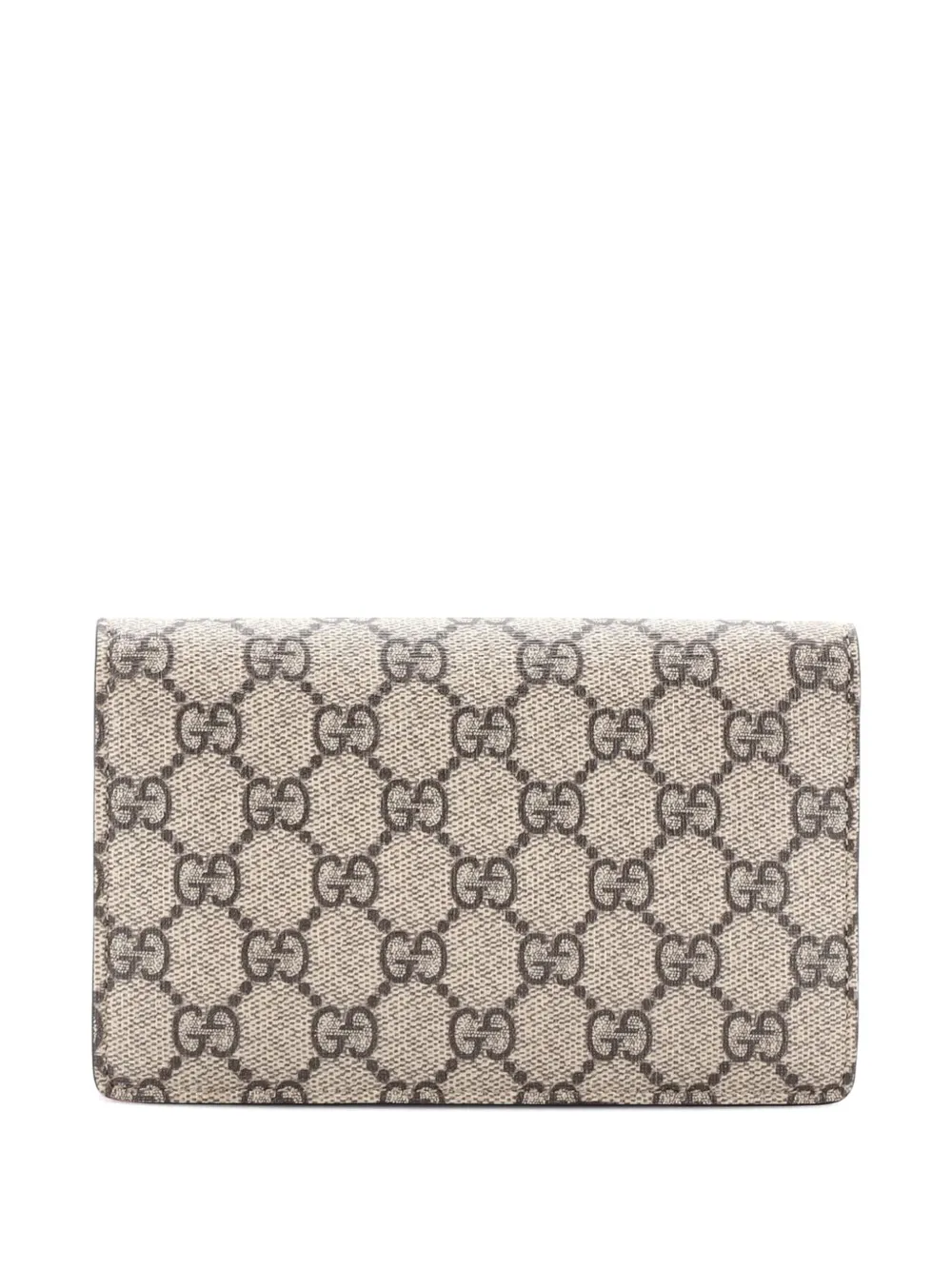 GUCCI Pre-owned Cherries Wallet On Chain Gg Coated Canvas Mini Crossbody Bag In Brown