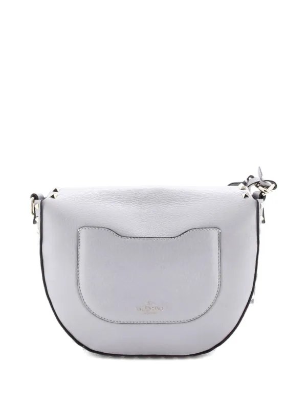 Valentino Garavaniロックスタッズ・オフホワイトバッグ Valentino Garavani Pre-Owned ロックスタッズ サドル レザー スモール