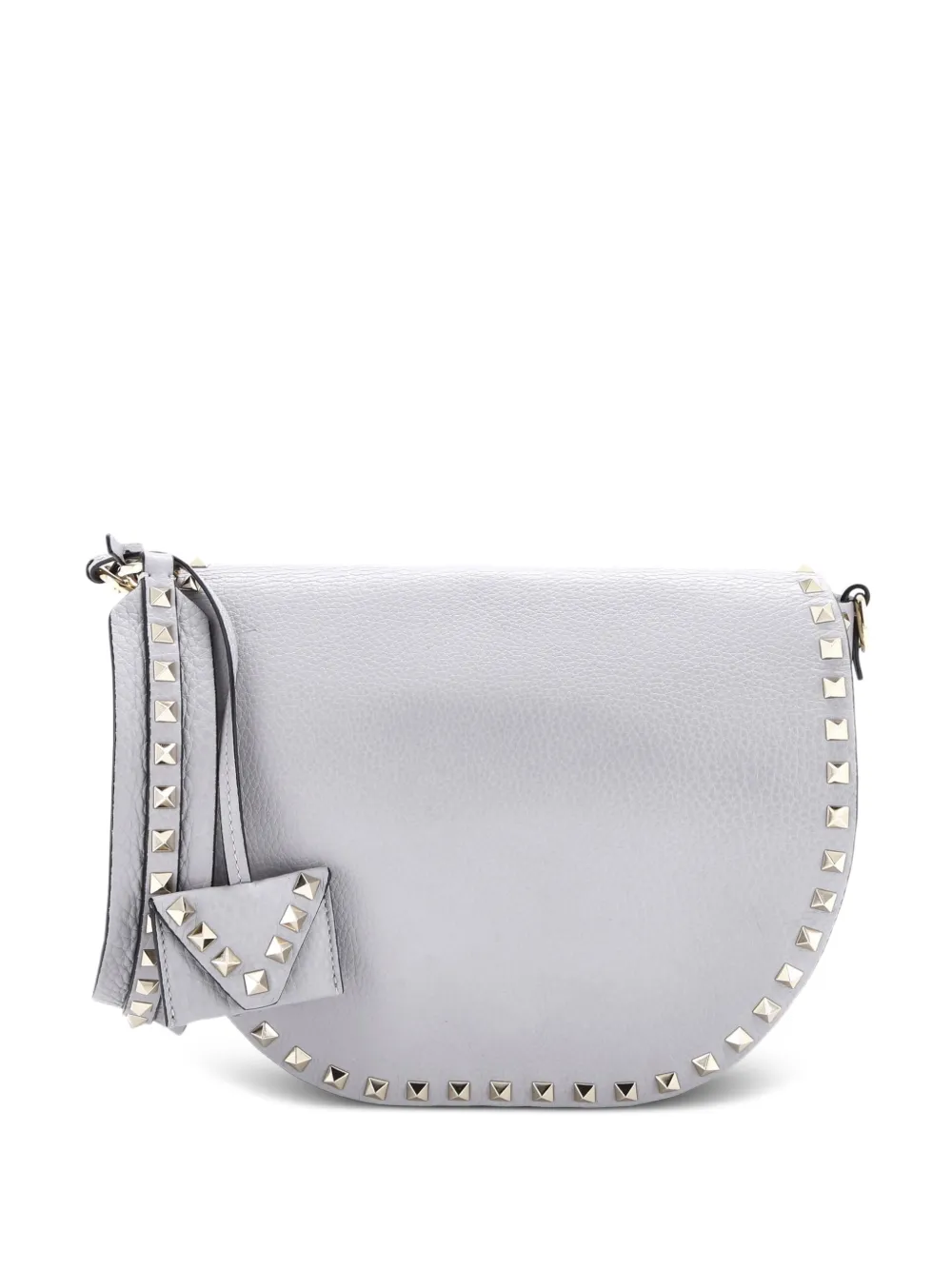 Valentino Garavani Pre-Owned Rockstud Saddle Leather Small crossbody bag - Grigio