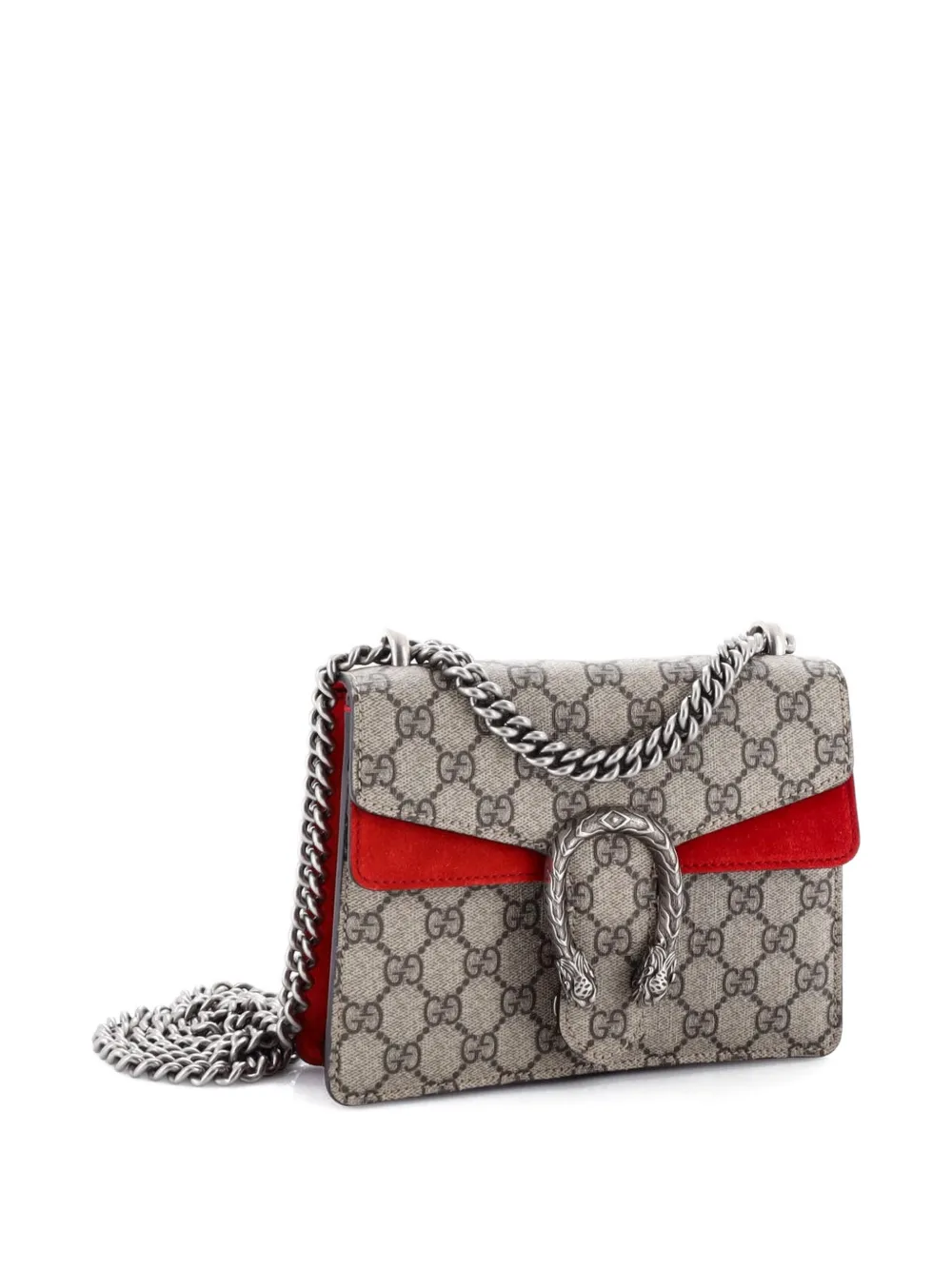 Pre-owned Gucci Dionysus Bag Gg Coated Canvas Mini Crossbody Bag In Red