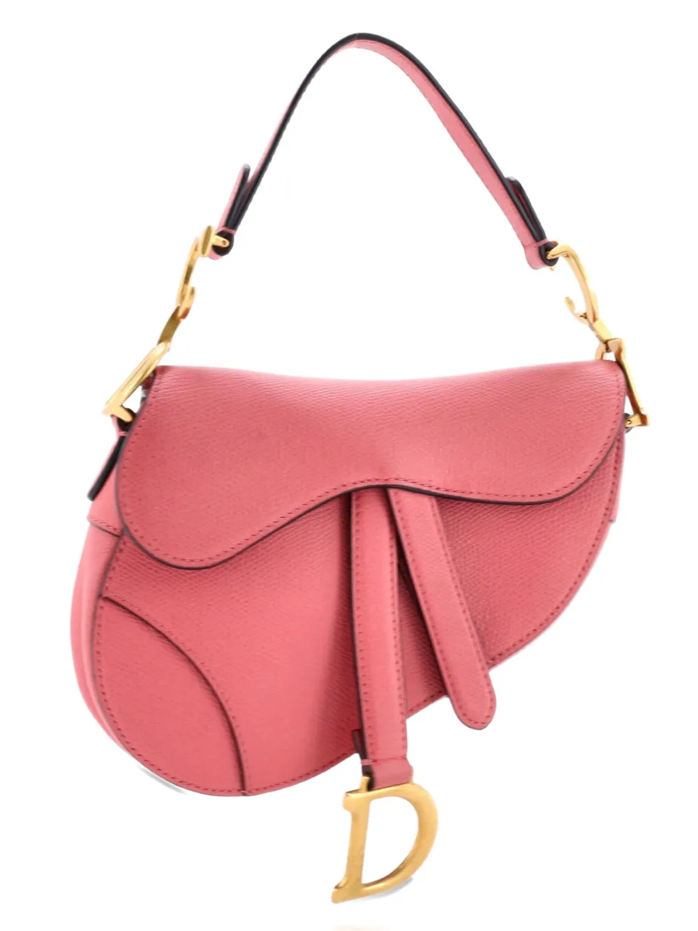Click to view more detailed imagery on our partner's website Pre-owned Dior Saddle Handbag Leather Mini Shoulder Bag In Pink