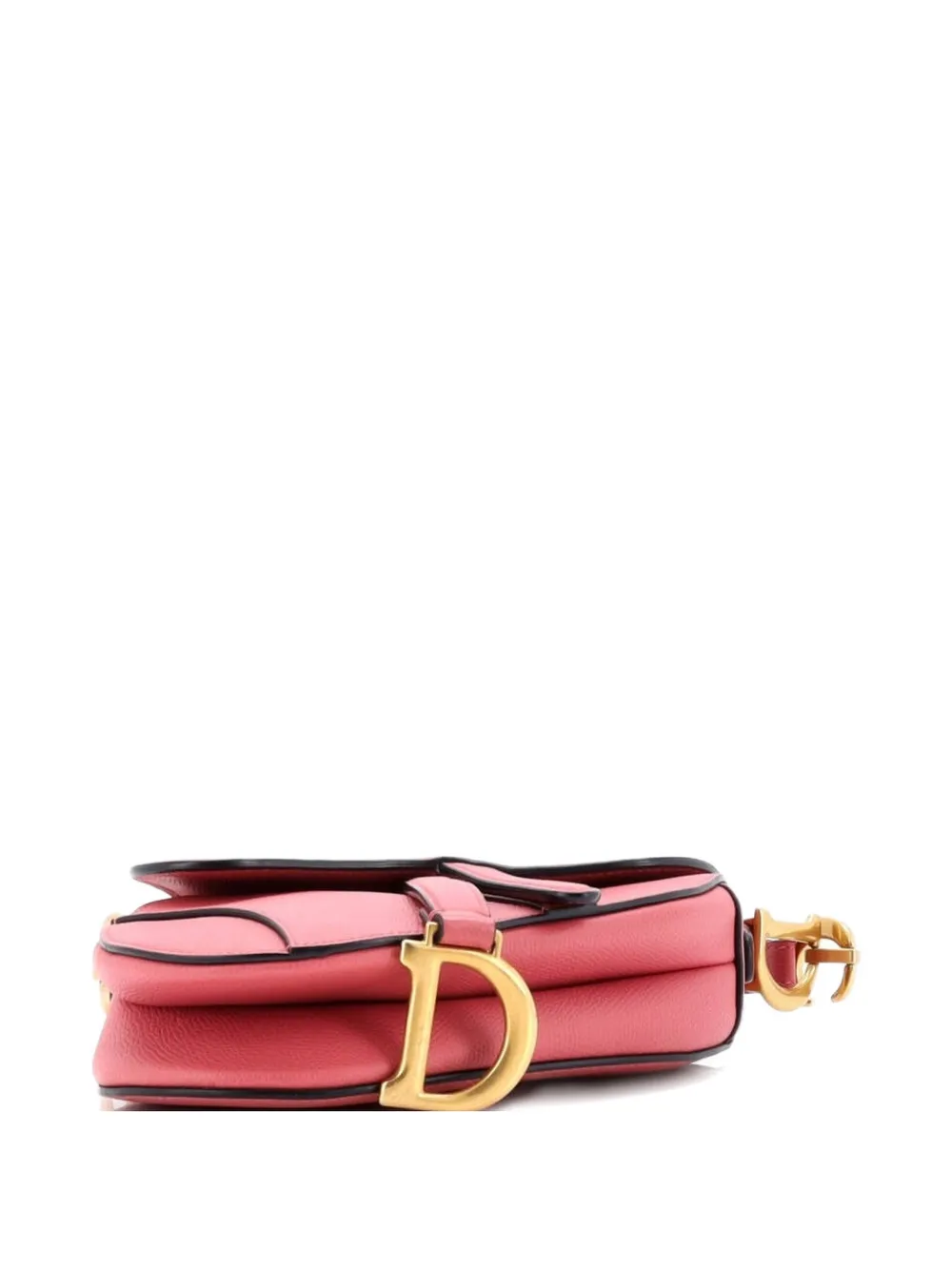 DIOR Pre-owned Saddle Handbag Leather Mini Shoulder Bag In Pink