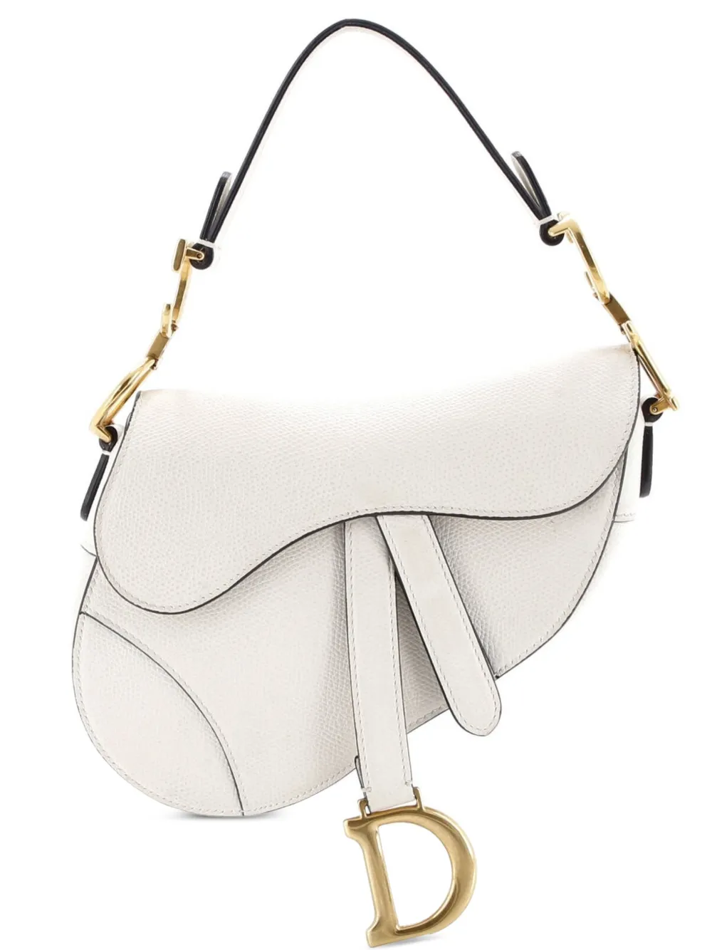 Christian Dior Pre-Owned Saddle Handbag Leather Mini shoulder bag - Bianco