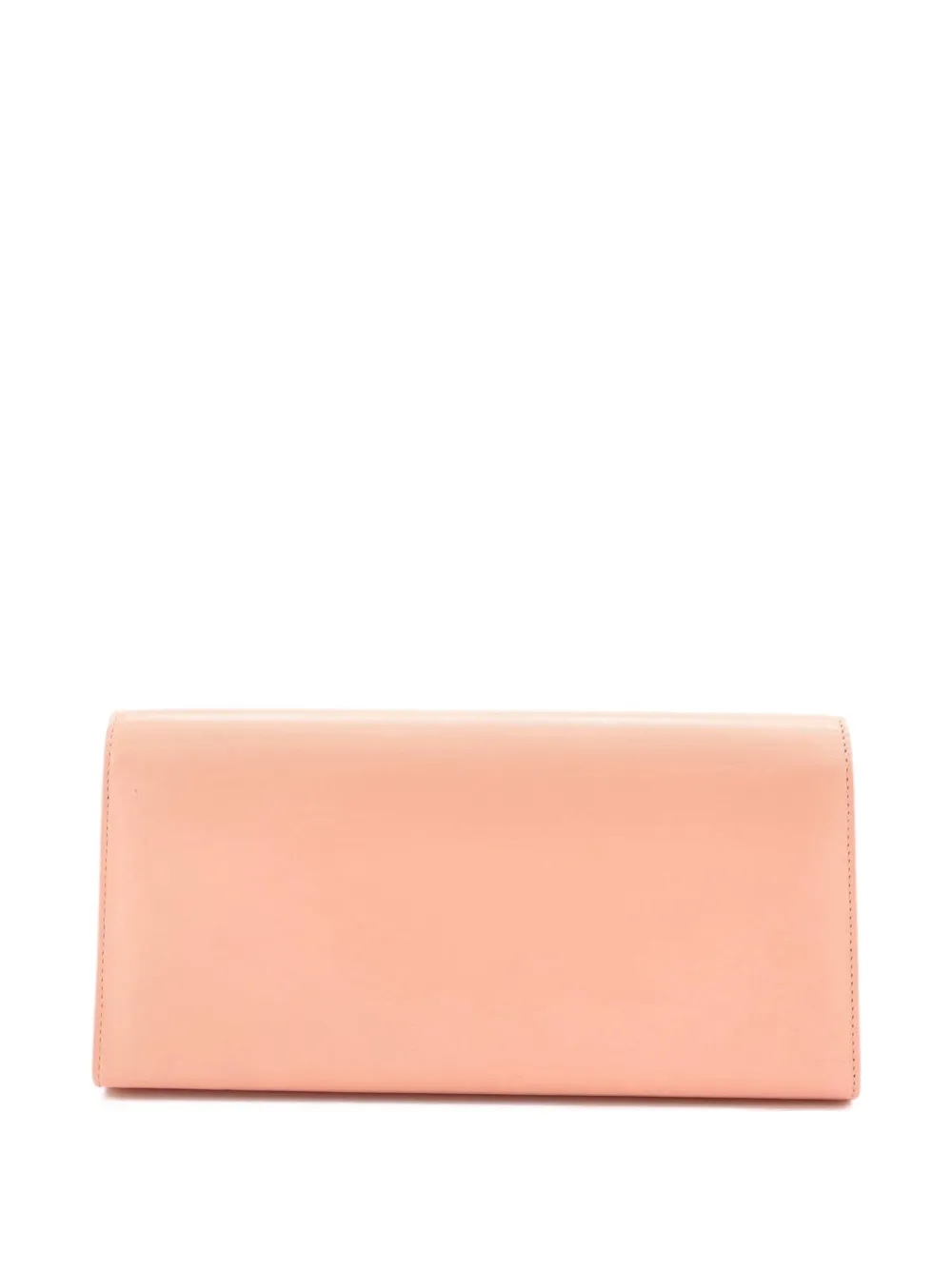 Pre-owned Saint Laurent Classic Monogram Leather Long Clutch Bag In Pink