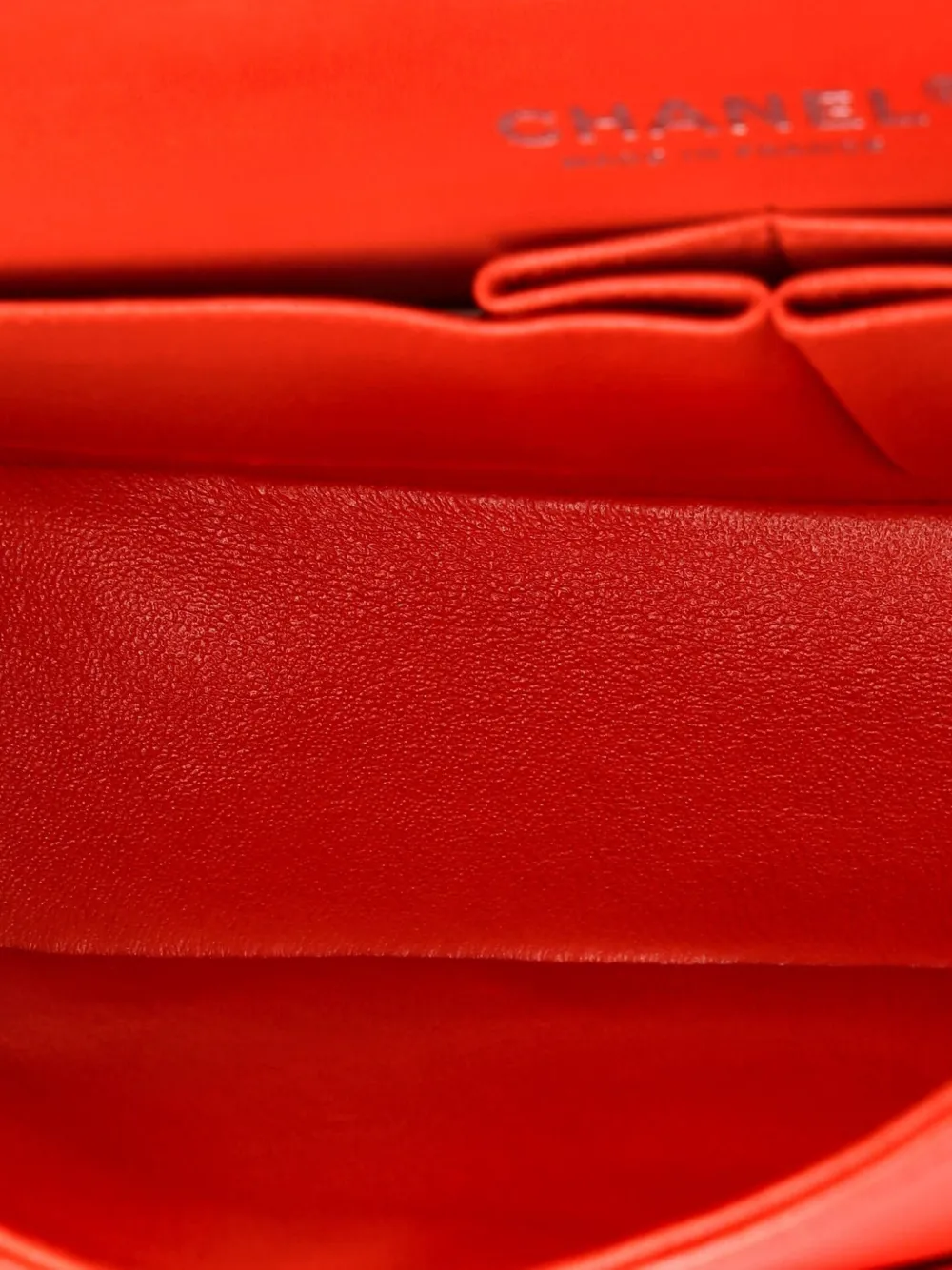 Pre-owned Chanel Classic Double Flap Bag Quilted Lambskin Medium Shoulder Bag In Red