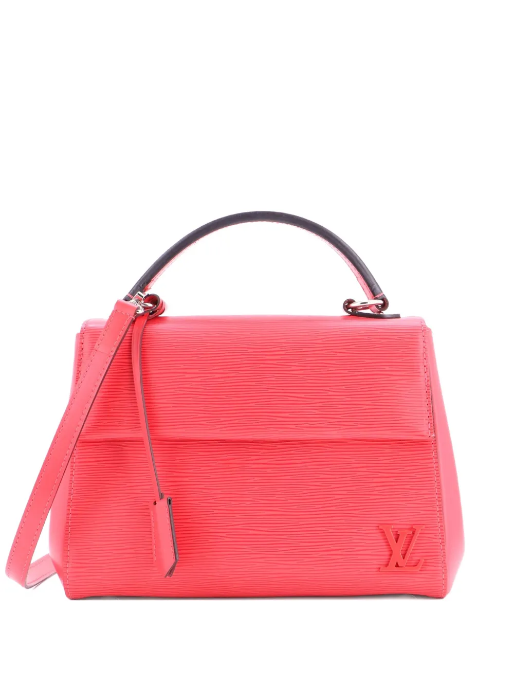 Pre-owned Louis Vuitton Cluny Top Handle Bag Epi Leather Bb Satchel In Red