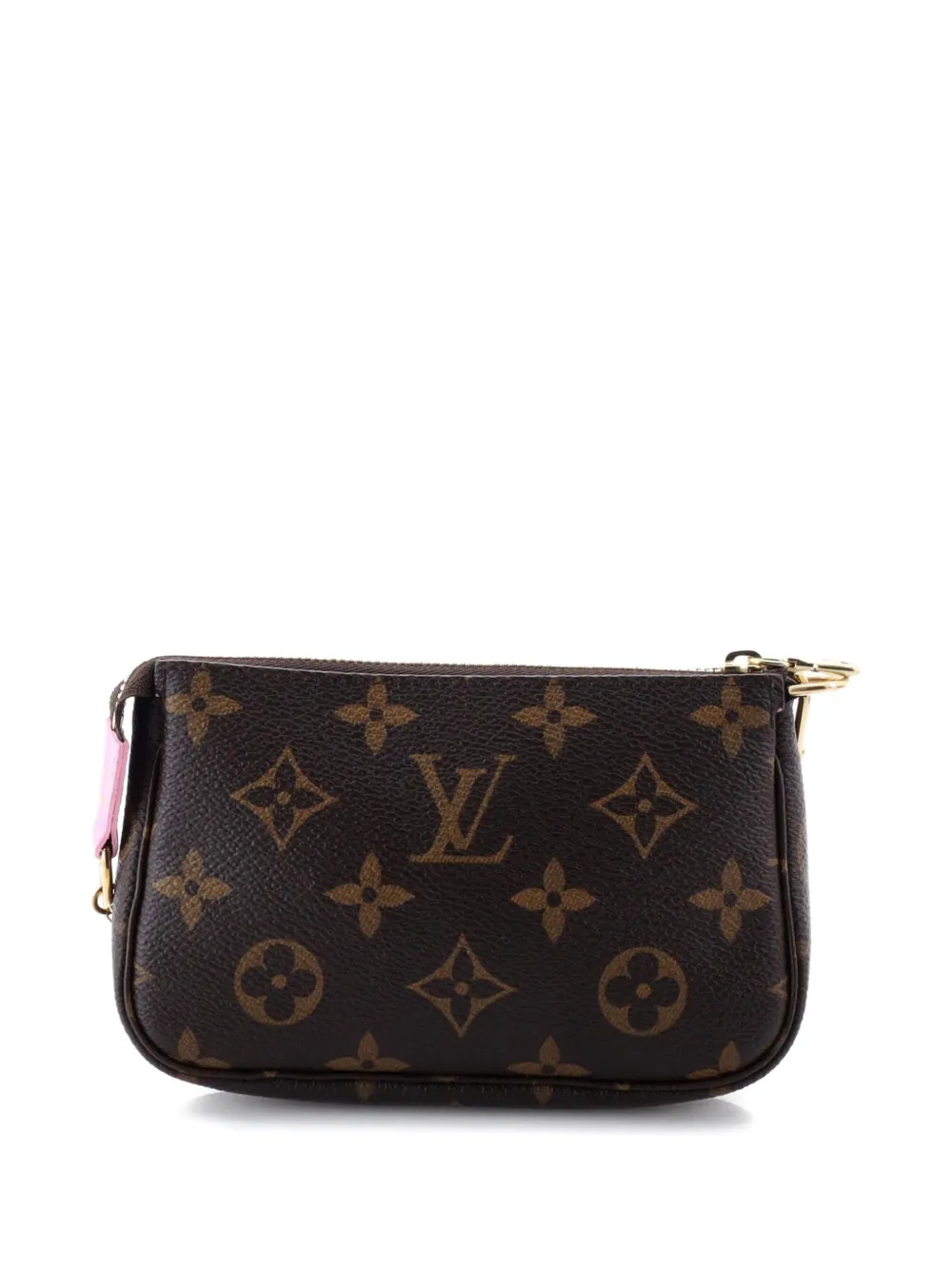 LOUIS VUITTON Pre-owned Pochette Accessoires Limited Edition Vivienne Xmas Monogram Canvas Mini Clutch Bag In Brown