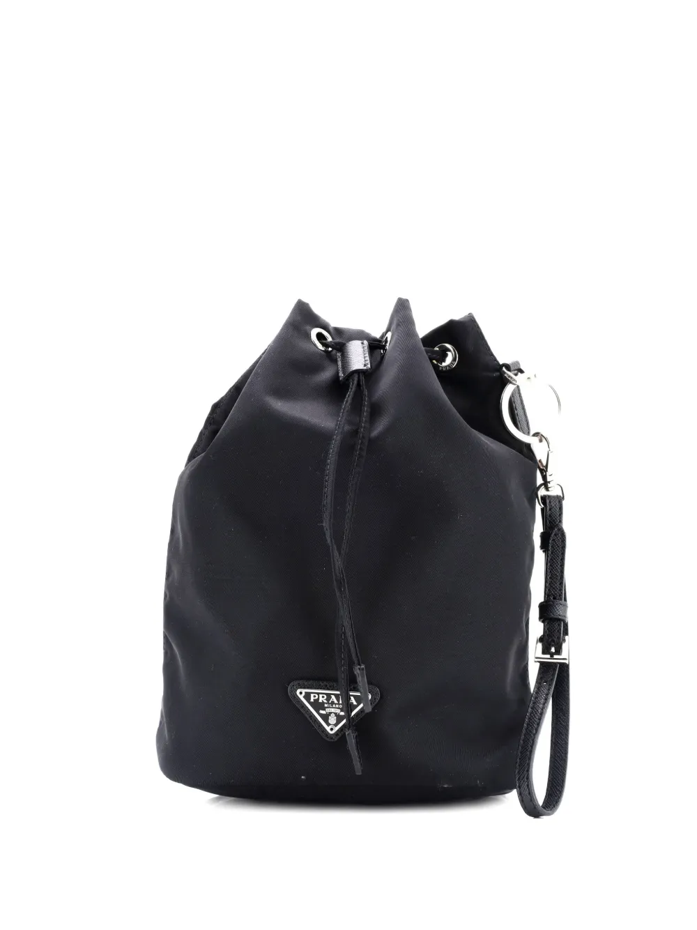 Prada Pre-Owned Drawstring Wristlet Tessuto Small bucket bag | Black | Image 1