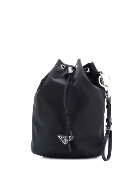 Prada Pre-Owned Drawstring Wristlet Tessuto Small bucket bag