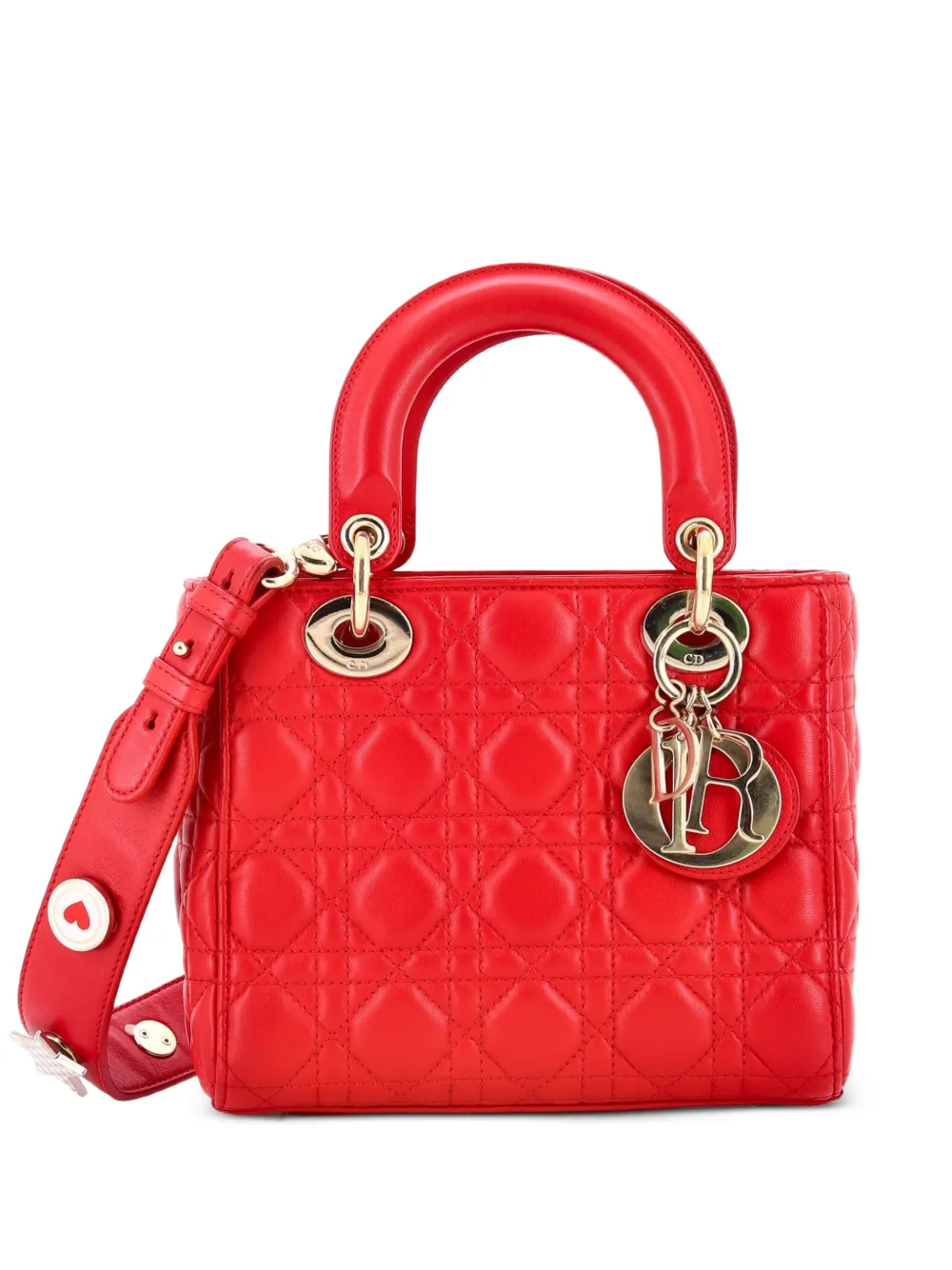Christian Dior Pre-Owned My Lady Dior Bag Cannage Quilt Lambskin satchel - Rosso