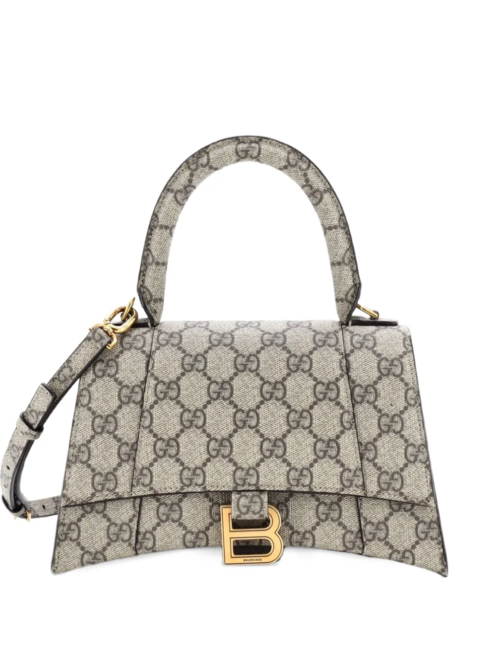 Gucci Pre-Owned x Balenciaga The Hacker Project Hourglass Top Handle Bag GG Coated Canvas Small shoulder bag - Marrone