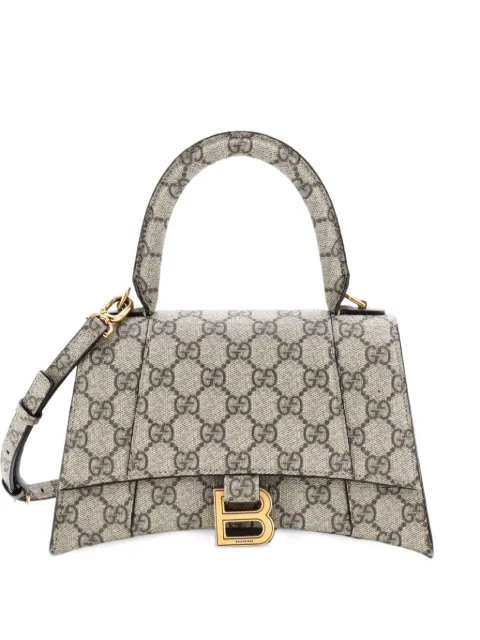 Gucci Pre-Owned x Balenciaga The Hacker Project Hourglass Top Handle Bag GG Coated Canvas Small shoulder bag