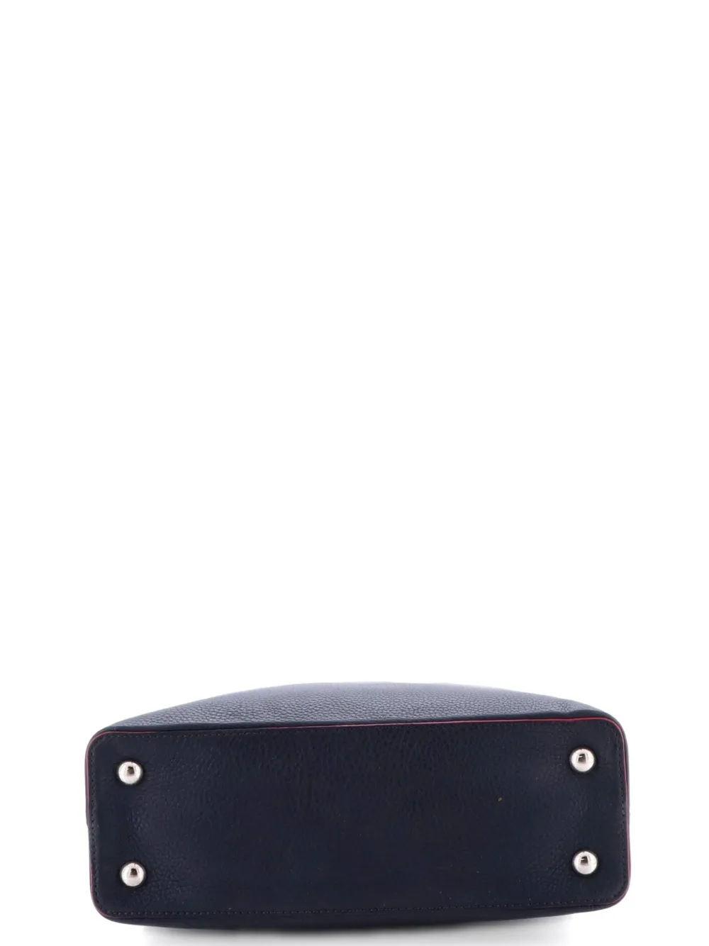 Pre-owned Louis Vuitton Capucines Bag Leather Pm Satchel In Blue