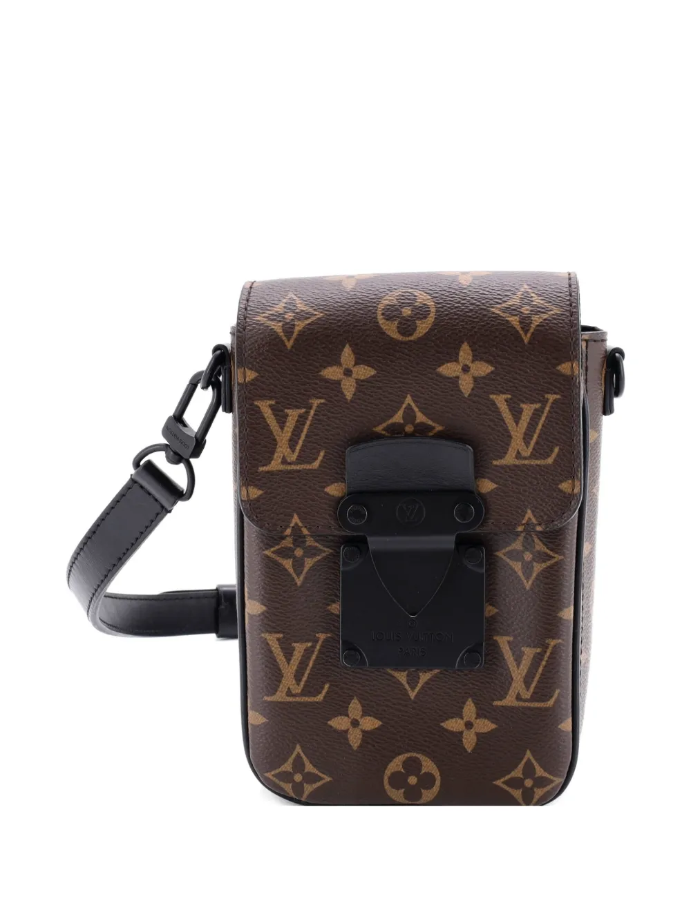 LOUIS VUITTON Pre-owned S Lock Vertical Wearable Wallet Macassar Monogram Canvas Crossbody Bag In Brown