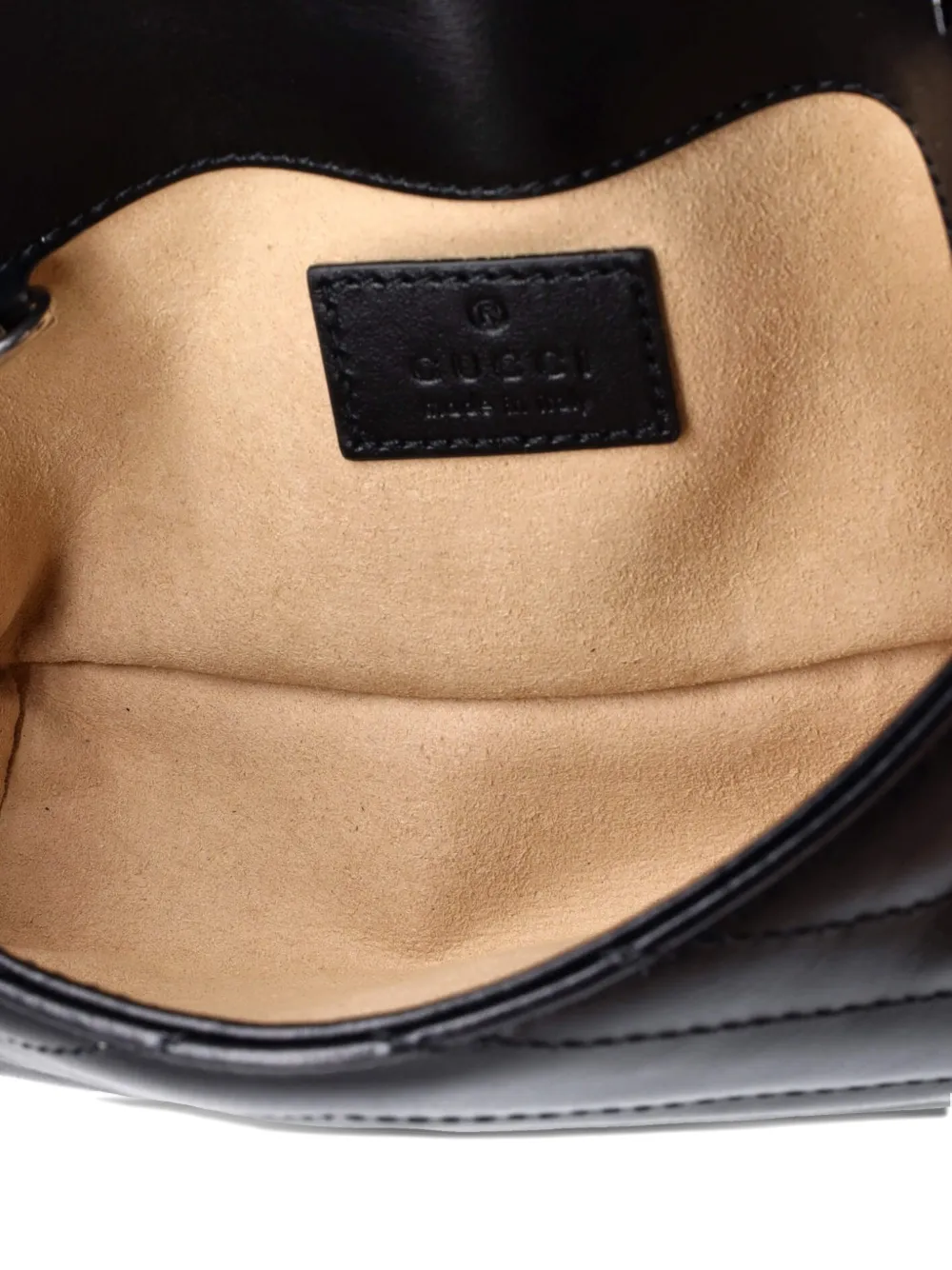 GUCCI Pre-owned Gg Marmont Flap Matelasse Leather Belt Bag In Black