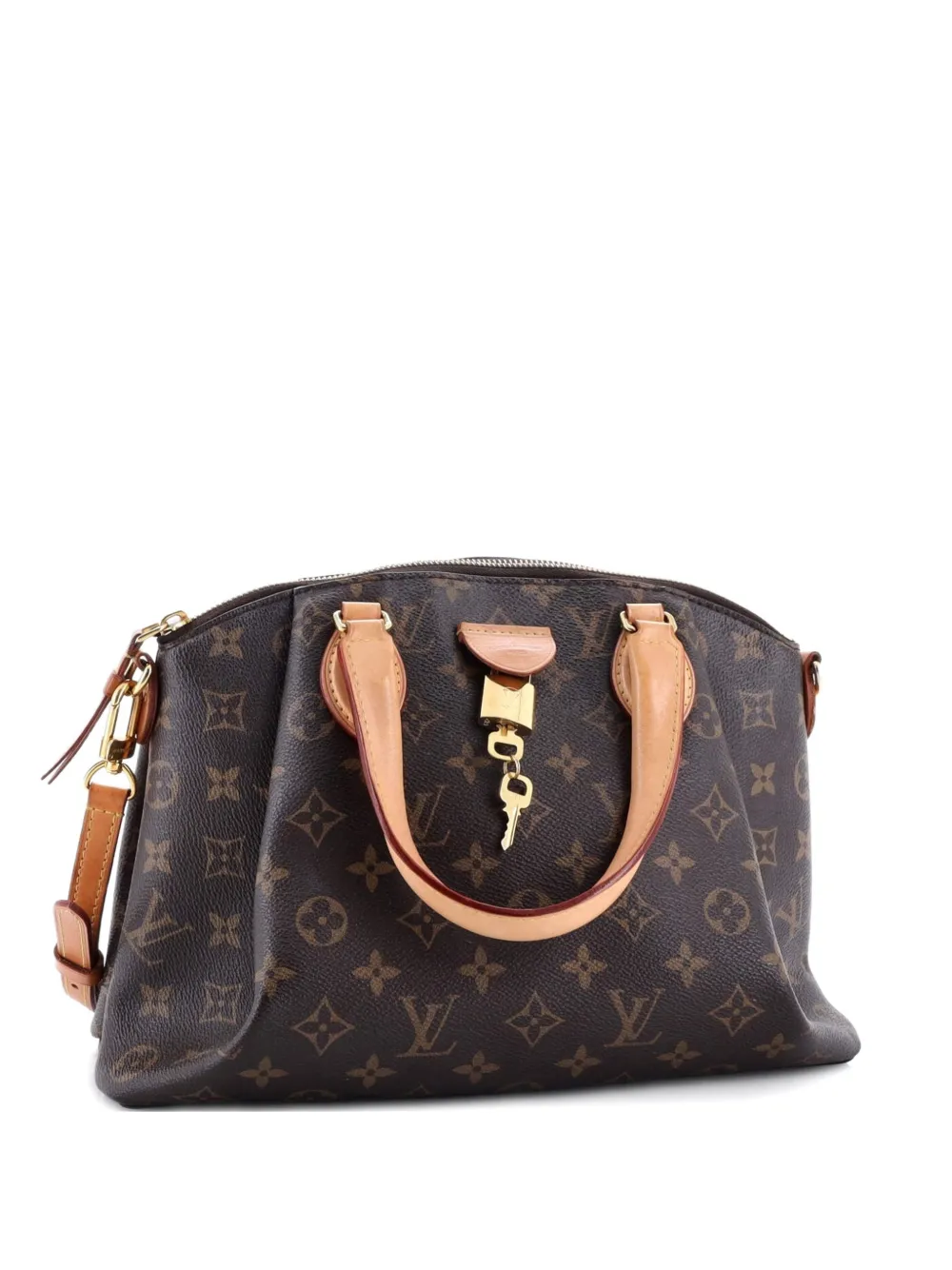 Pre-owned Louis Vuitton Rivoli Handbag Monogram Canvas Pm Satchel In Brown
