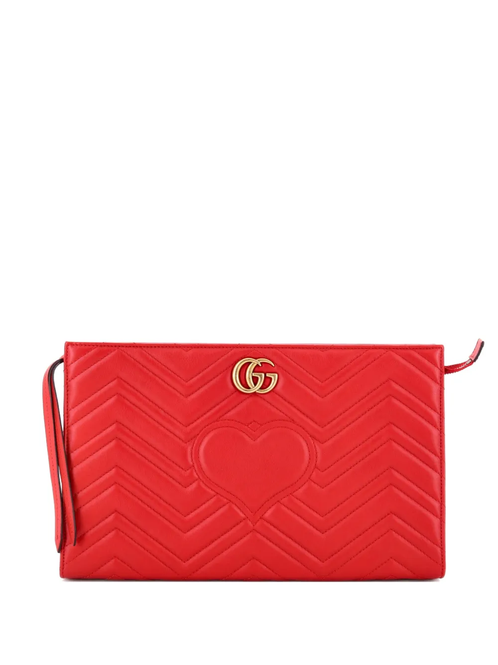 Gucci Pre-Owned GG Marmont Matelasse Leather clutch bag - Rosso