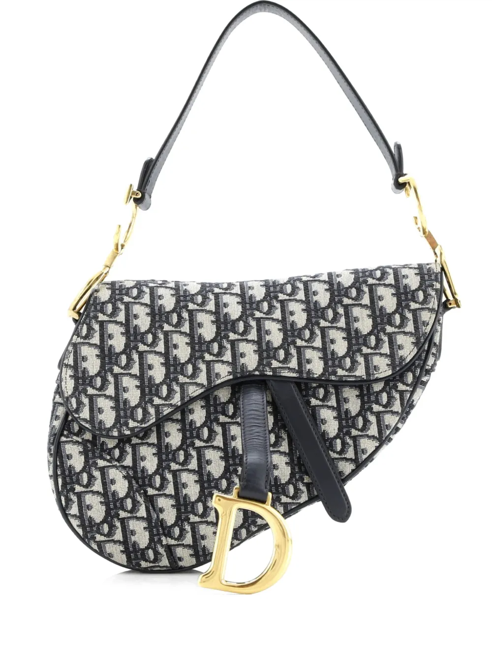 Christian Dior Pre-Owned Saddle Handbag Oblique Canvas Medium shoulder bag - Blu