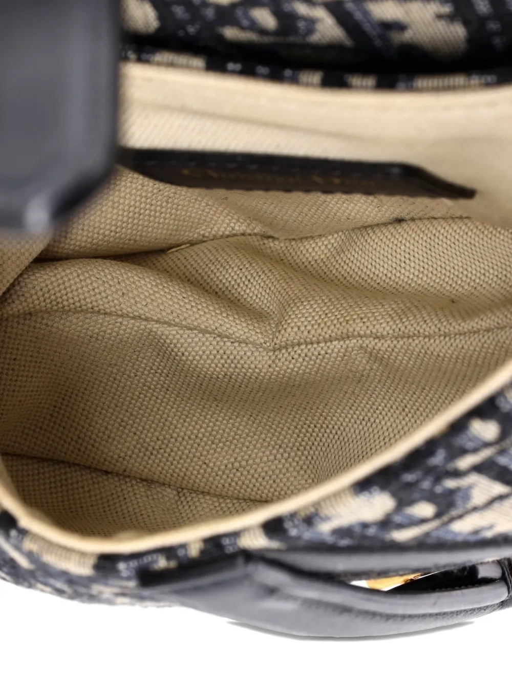 Pre-owned Dior Saddle Handbag Oblique Canvas Mini Shoulder Bag In Blue