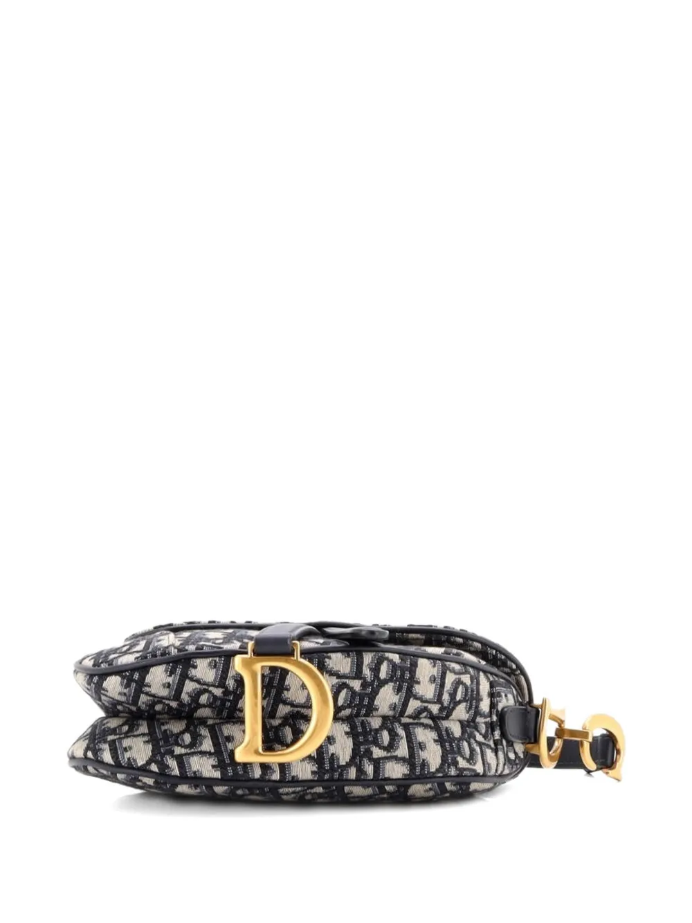 Pre-owned Dior Saddle Handbag Oblique Canvas Mini Shoulder Bag In Blue