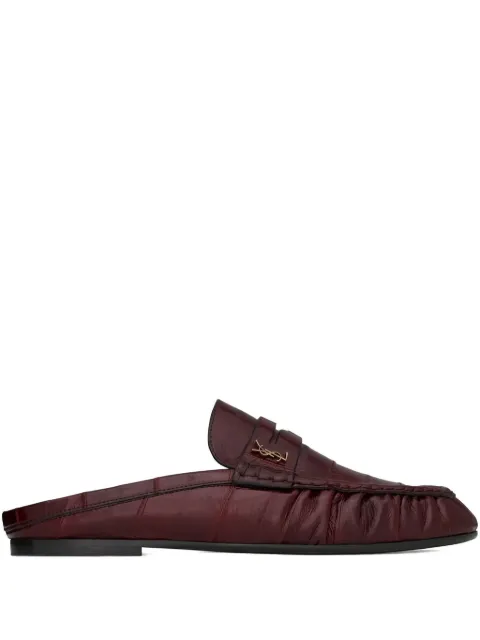 Saint Laurent logo pleated mules