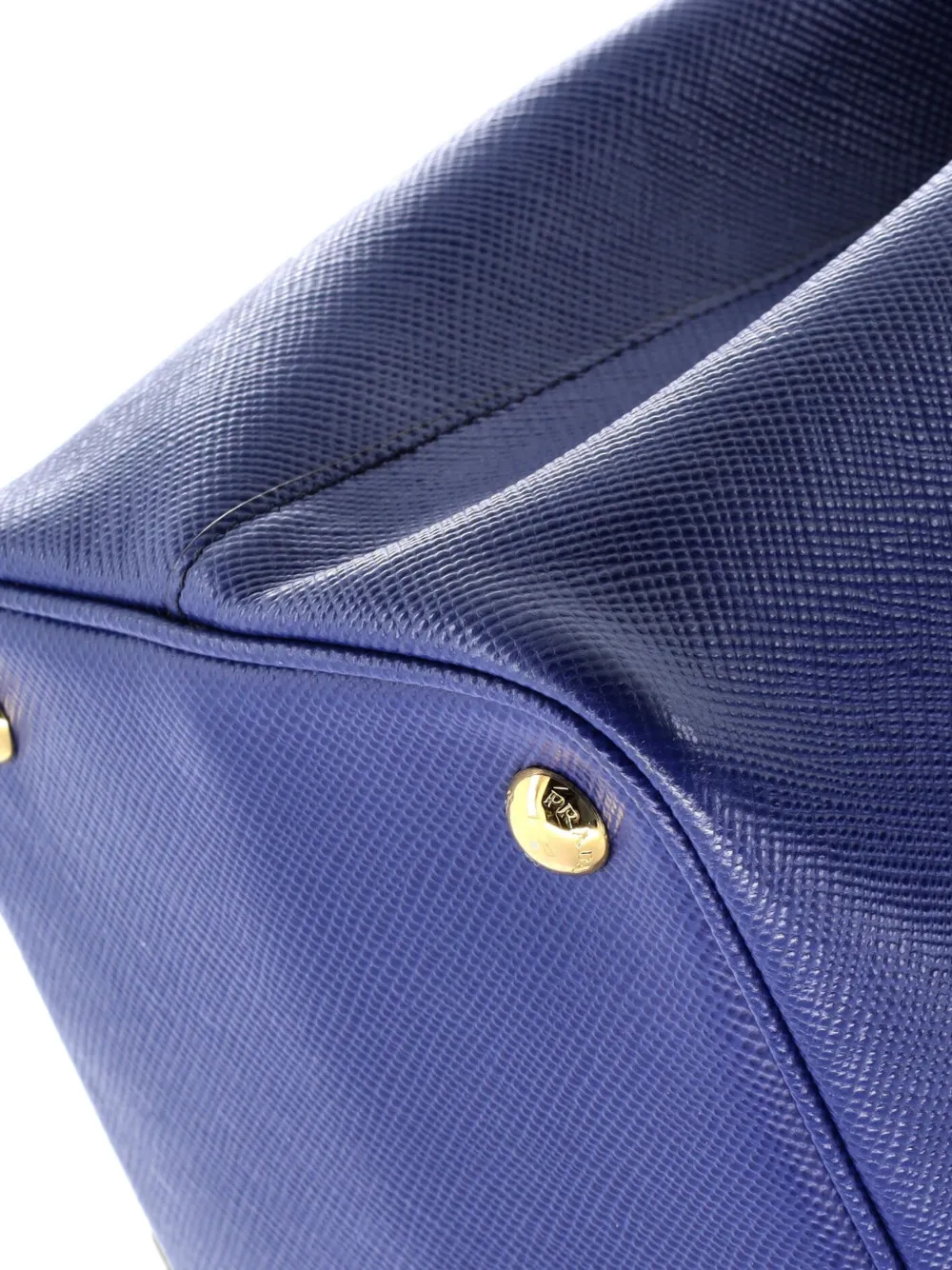 PRADA Pre-owned Cuir Double Saffiano Leather Medium Tote Bag In Blue