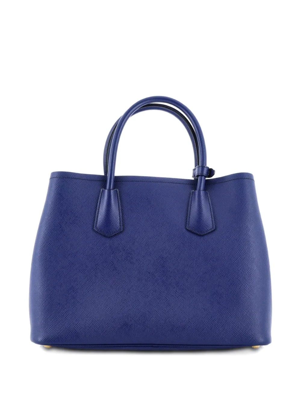 PRADA Pre-owned Cuir Double Saffiano Leather Medium Tote Bag In Blue
