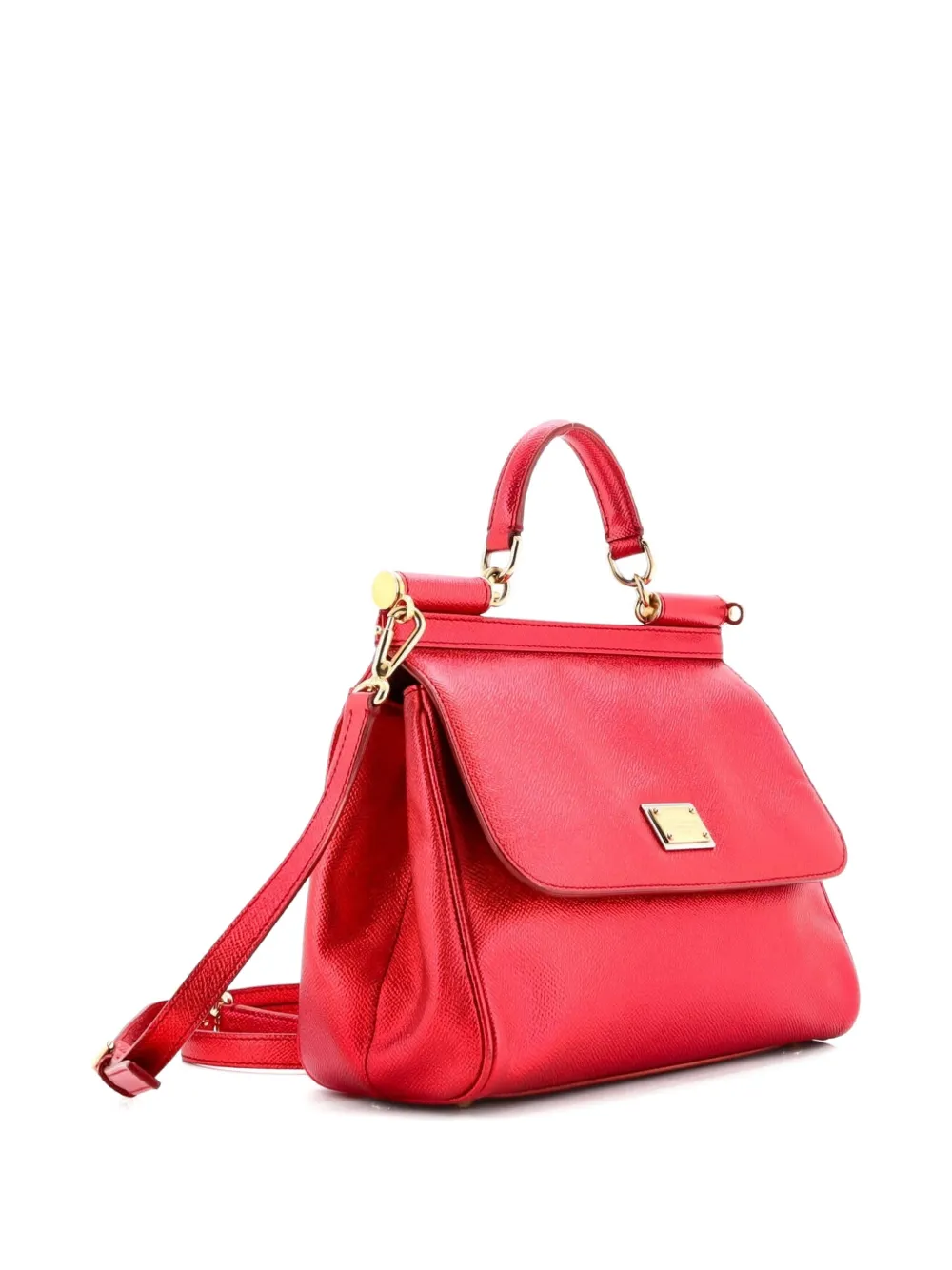 DOLCE & GABBANA Pre-owned Miss Sicily Bag Leather Medium Satchel In Red