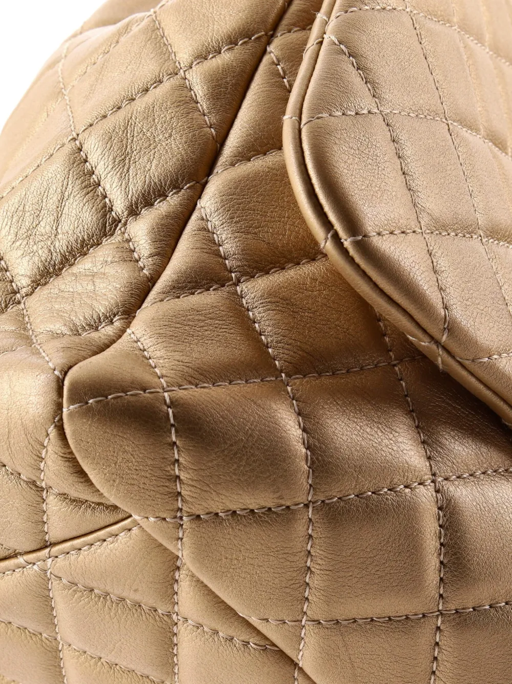 Pre-owned Chanel Xxl Travel Flap Bag Quilted Calfskin Small Shoulder Bag In Gold