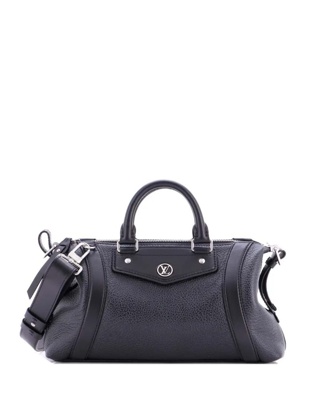 Pre-owned Louis Vuitton Lv Biker Bag Leather Pm Satchel In Black