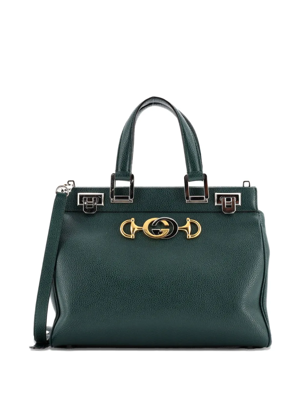 Pre-owned Gucci Zumi Top Handle Bag Leather Small Satchel In Green