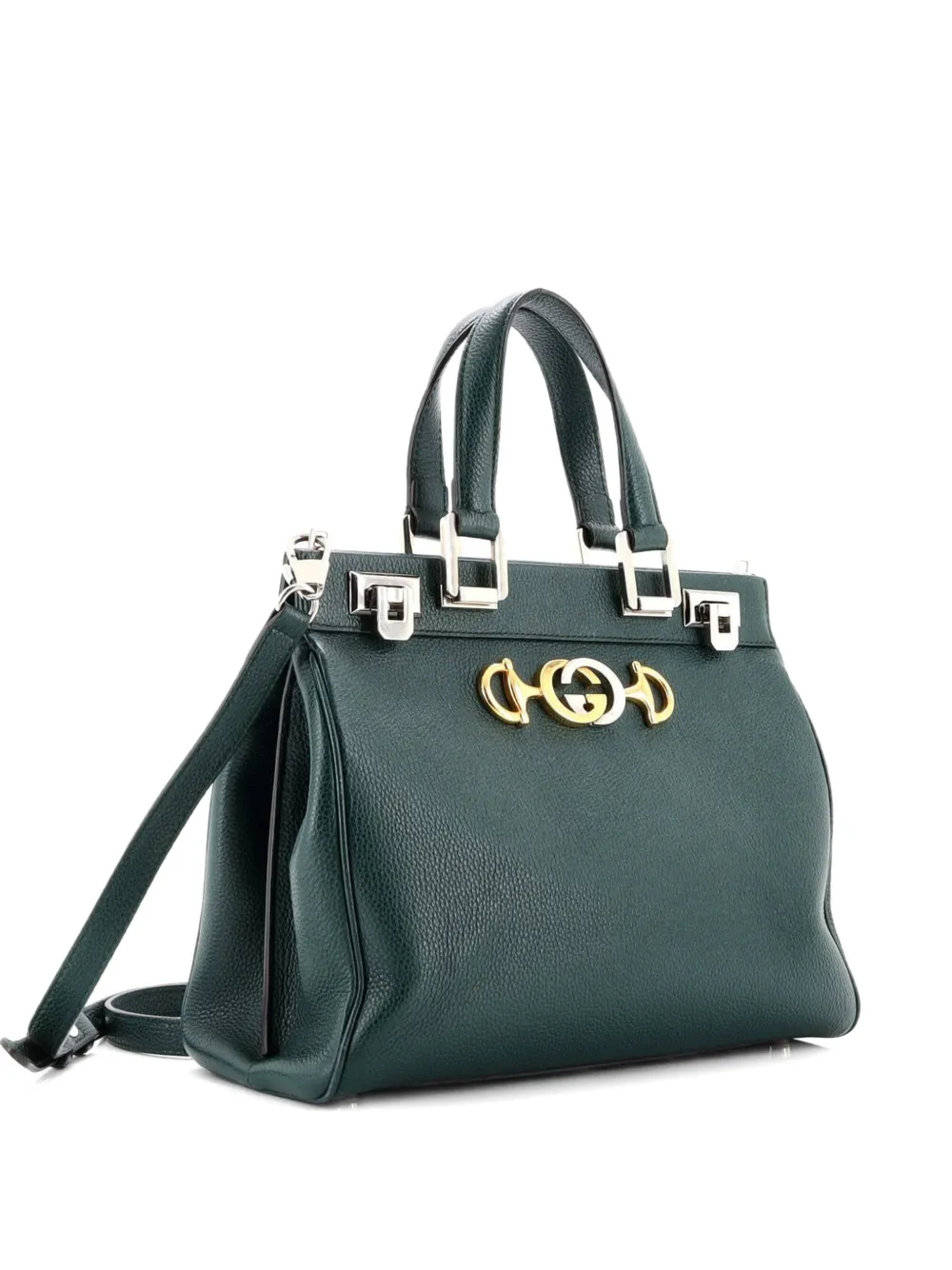 Pre-owned Gucci Zumi Top Handle Bag Leather Small Satchel In Green