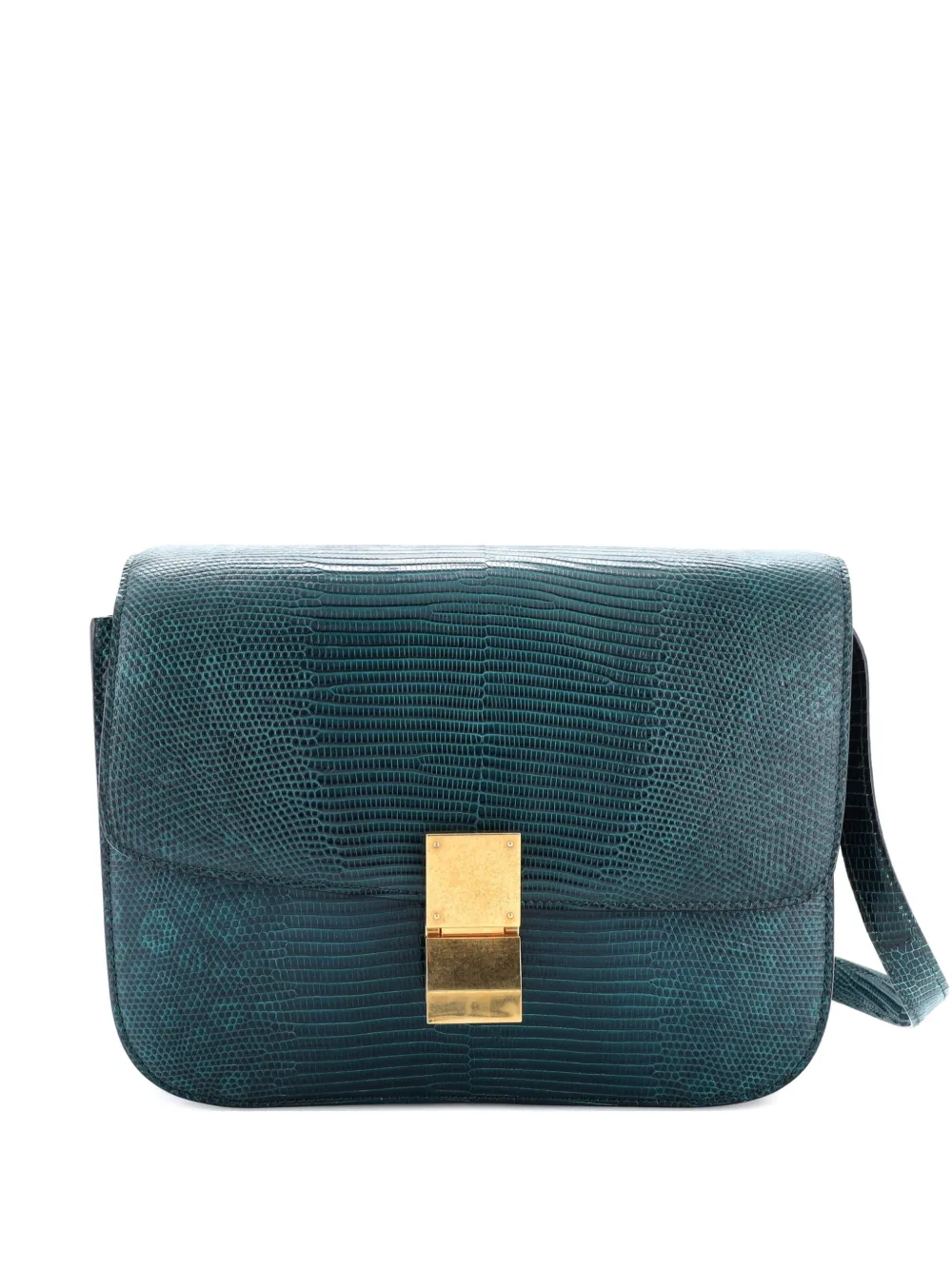 Celine Pre-Owned Classic Box Bag Lizard Medium shoulder bag - Verde