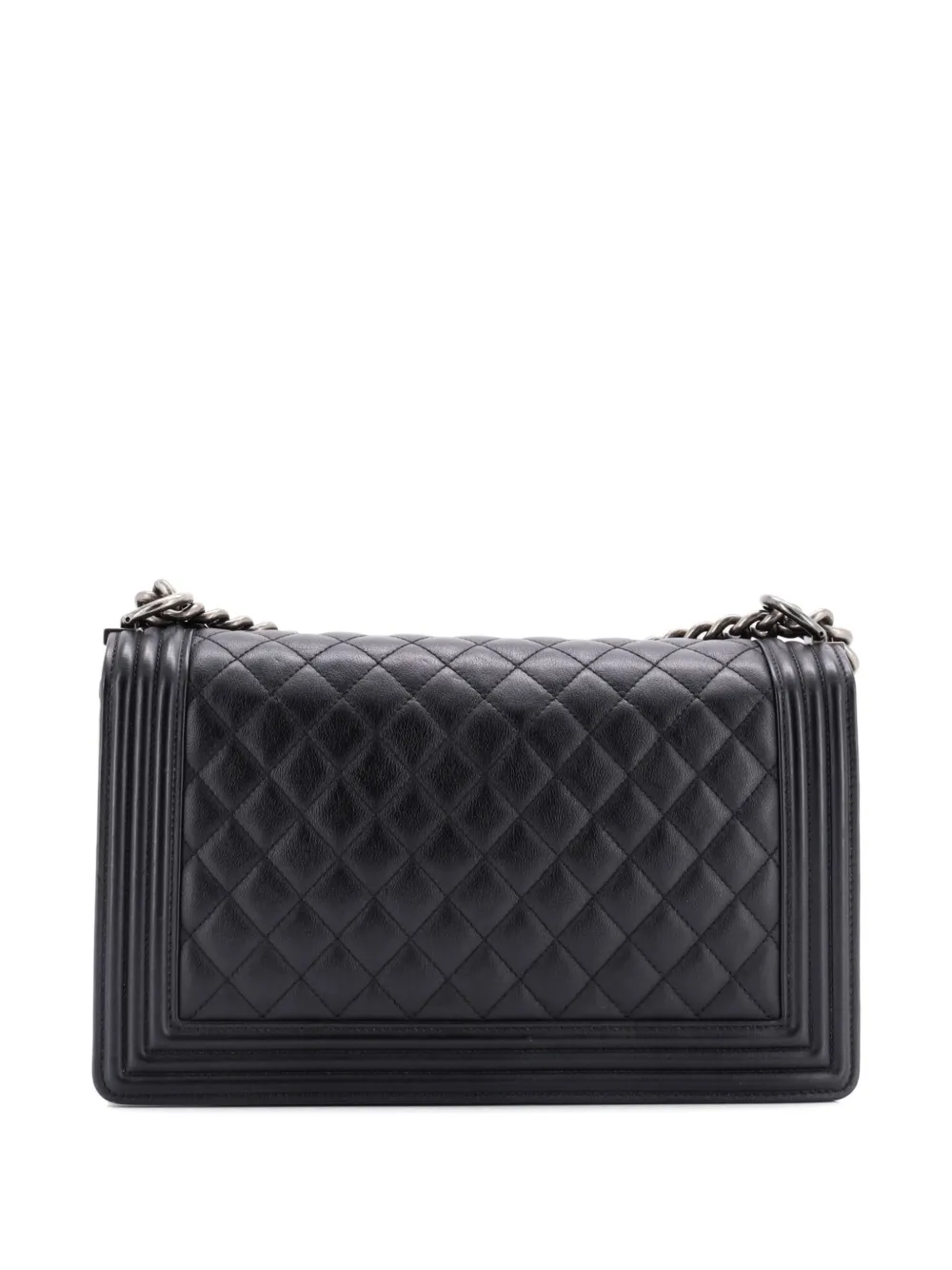 Pre-owned Chanel Boy Flap Bag Quilted Calfskin New Medium Shoulder Bag In Black