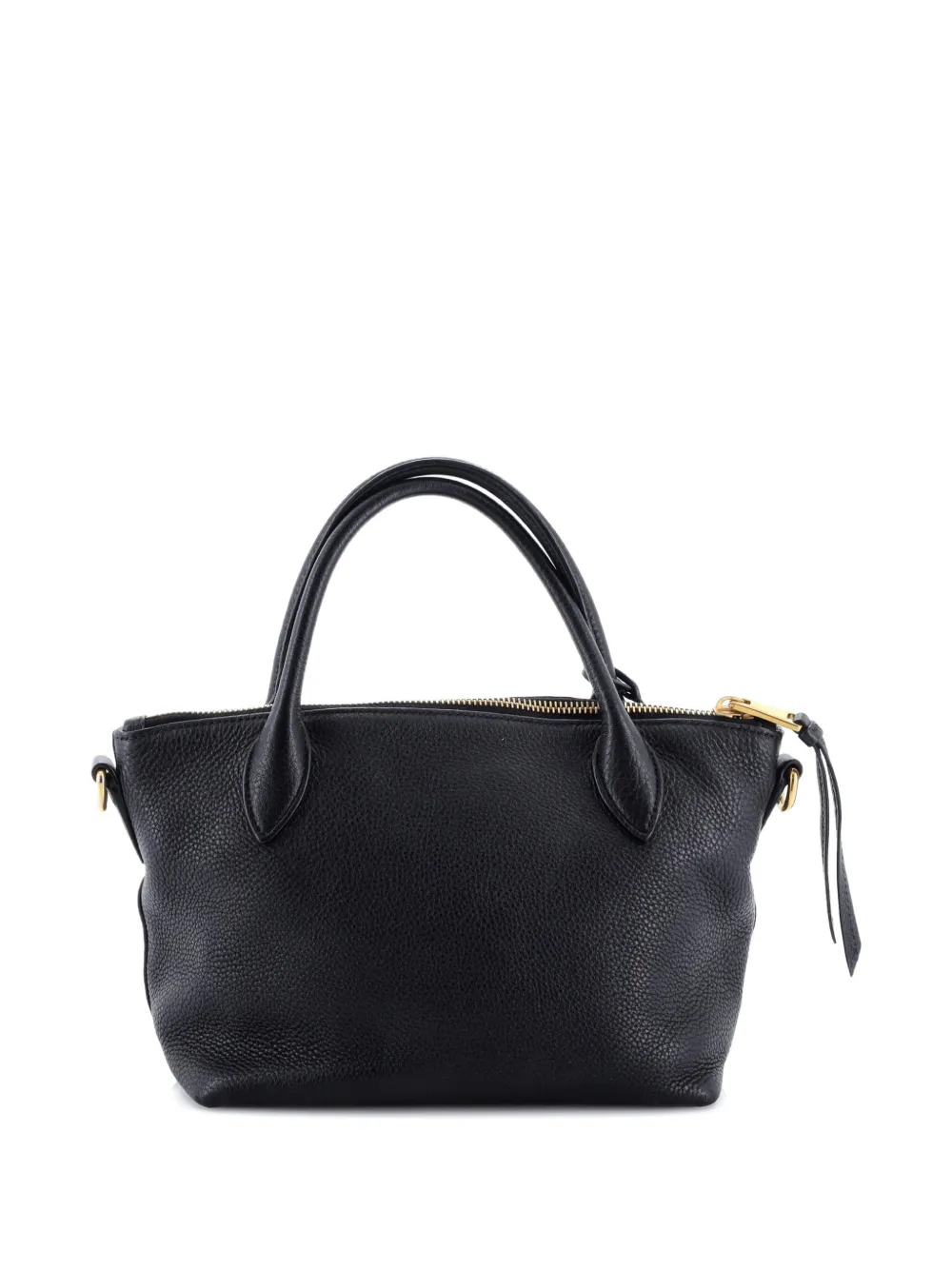 Prada Pre-Owned Dual Strap Zip Tote Vitello Daino Small shoulder bag - Nero