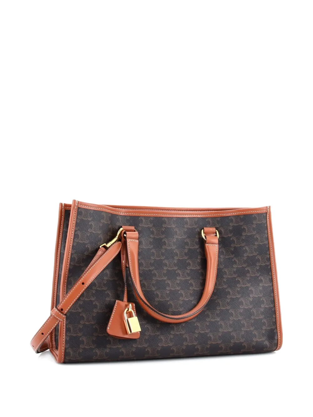 CELINE Pre-owned Horizontal Cabas Triomphe Coated Canvas Mini Tote Bag In Brown