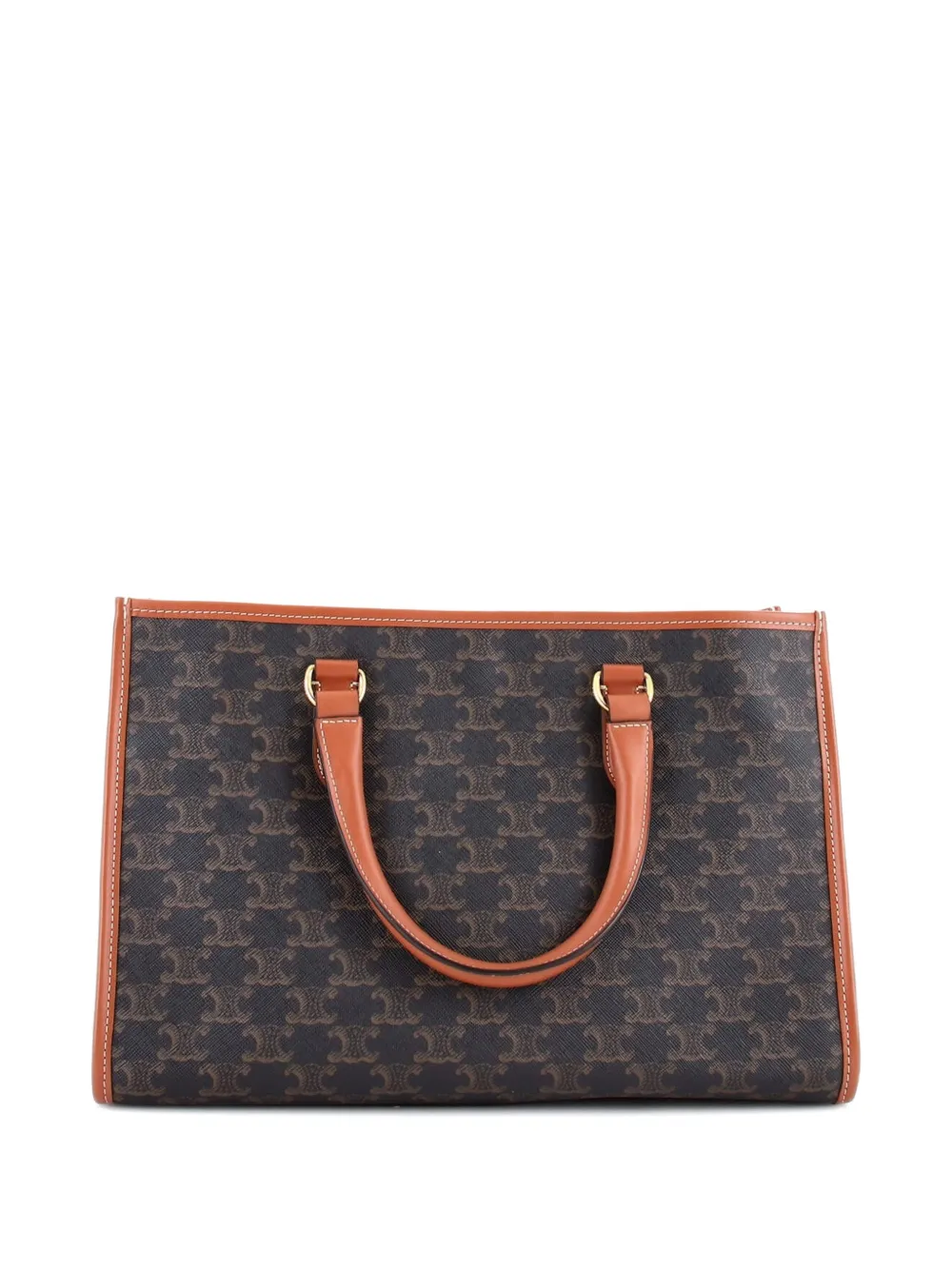 CELINE Pre-owned Horizontal Cabas Triomphe Coated Canvas Mini Tote Bag In Brown