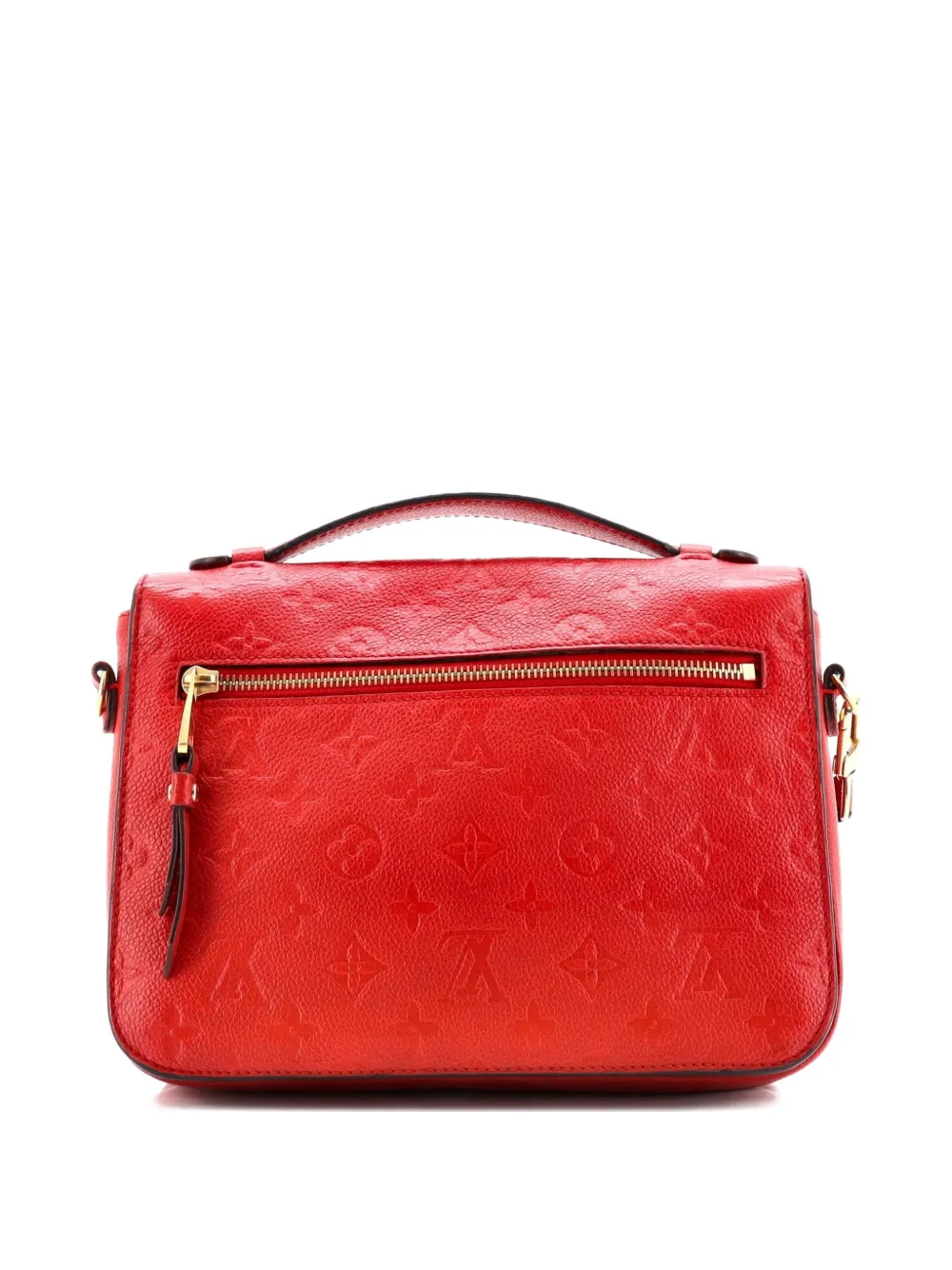 Pre-owned Louis Vuitton Pochette Metis Monogram Empreinte Leather Crossbody Bag In Red