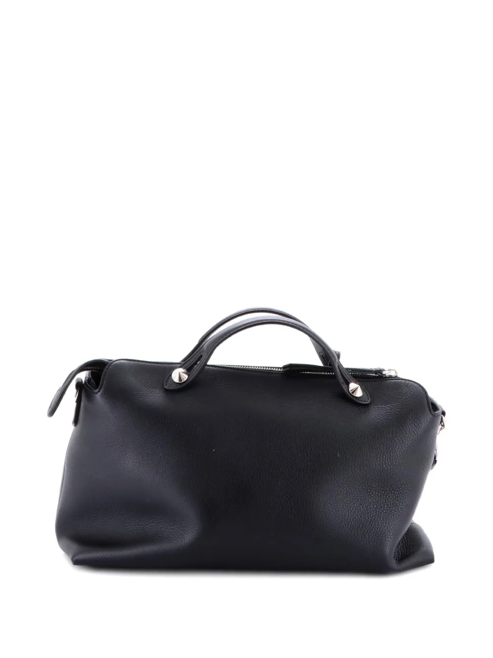 Pre-owned Fendi By The Way Calfskin Large Satchel In Black