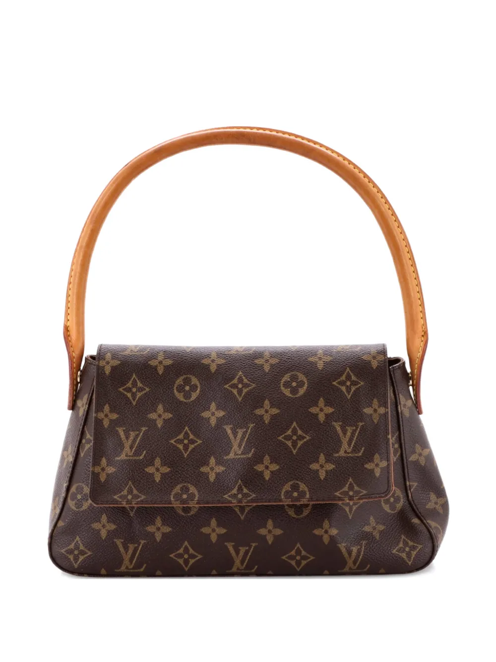 Pre-owned Louis Vuitton Looping Handbag Monogram Canvas Mini Satchel In Brown