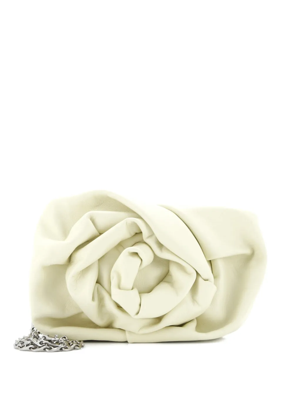 Pre-owned Burberry Rose Chain Leather Clutch Bag In Yellow