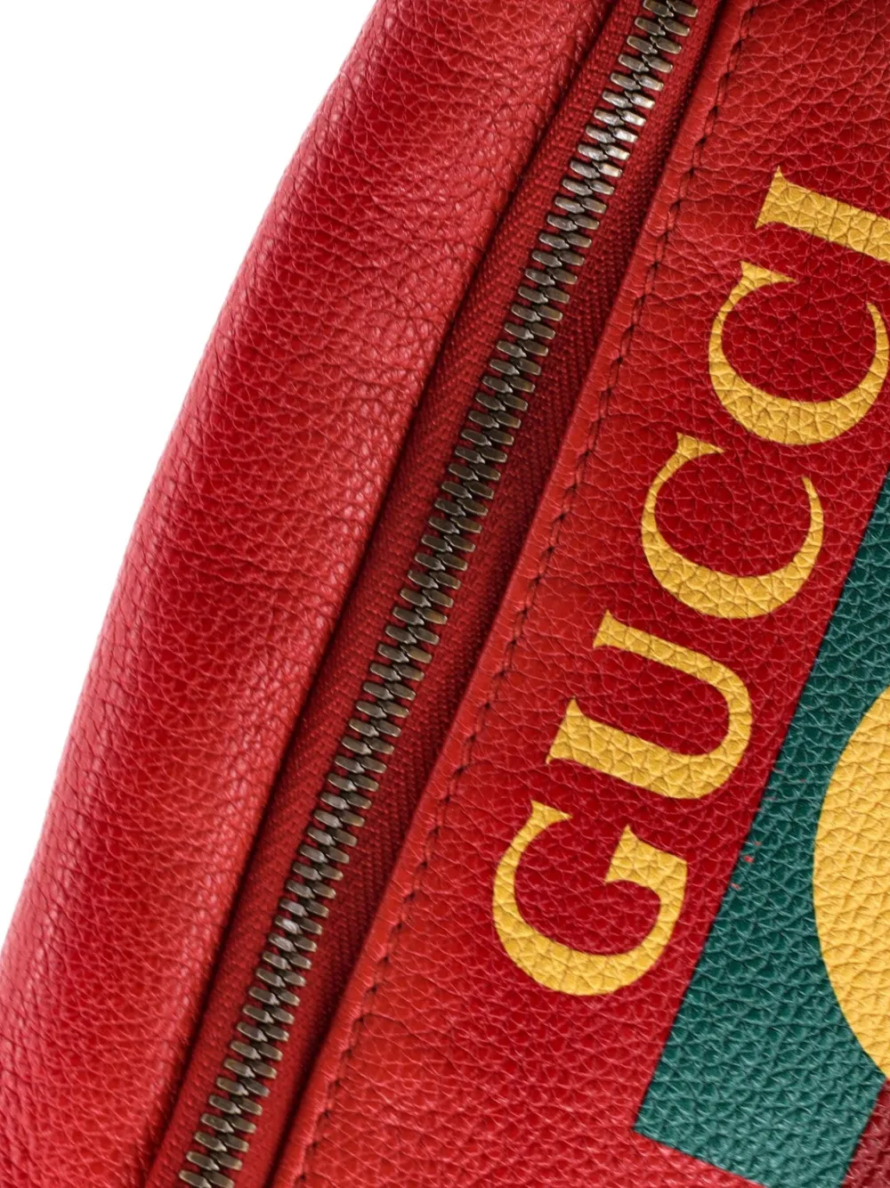 GUCCI Pre-owned Logo Printed Leather Medium Belt Bag In Red