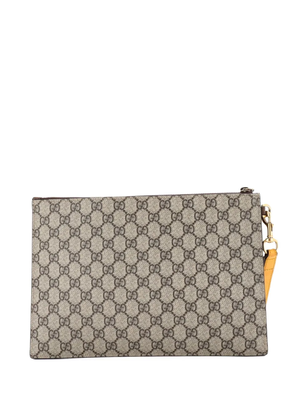 Pre-owned Gucci Neo Vintage Wristlet Pouch Gg Coated Canvas Clutch Bag In Brown